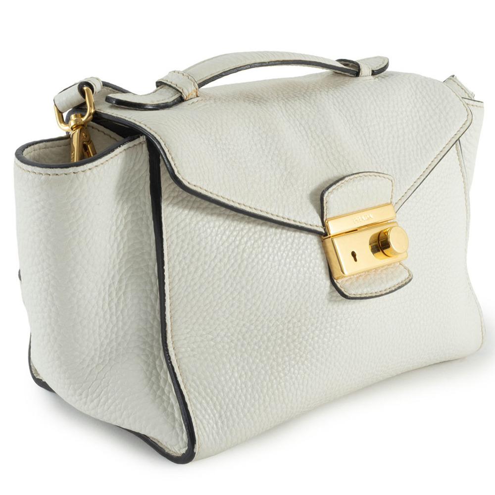 Prada Handbag BT0962 Leather White Women's Shoulder Bag PRADA - Picture 7 of 16